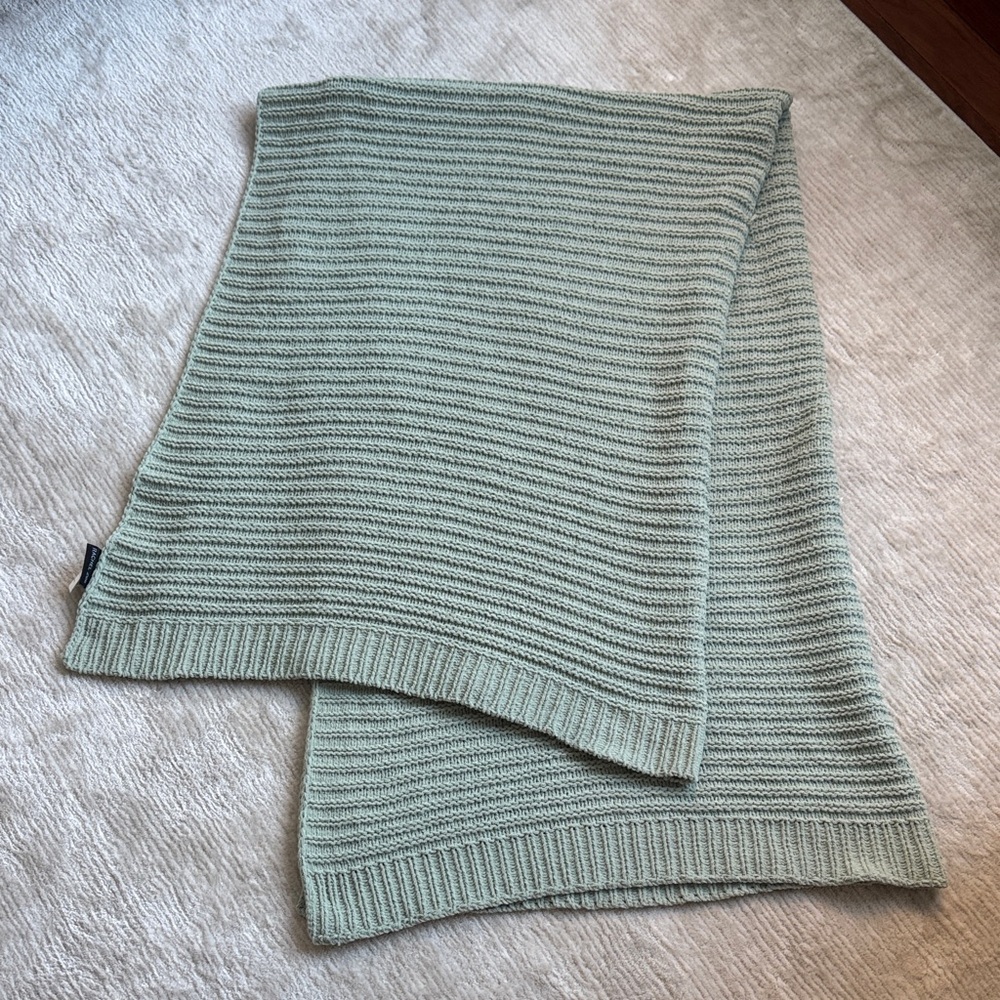 NEW! Rachel Zoe Soft Sage Green Waffle Knit Throw Blanket 50” x 70”